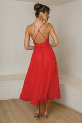 Belle Midi Dress - Red