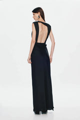 Misha Rocky Satin Dress - Black