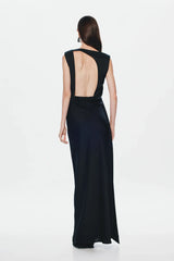 Misha Rocky Satin Dress - Black