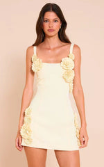 Lemon Floral Detail Shift Dress