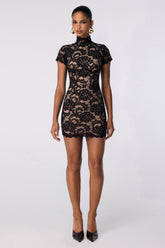 Nookie Alessia High Neck Mini Dress - Black