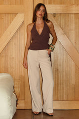Arlowe Wrap Top - Chocolate