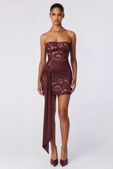 Nookie Ever After Strapless Mini Dress - Black Cherry