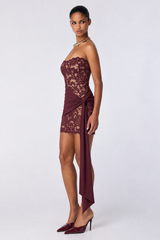 Nookie Ever After Strapless Mini Dress - Black Cherry