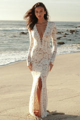 Nookie Delphine LS Lace Gown - Ivory