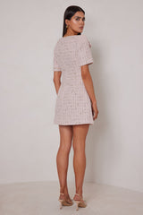 Sonia Dress - Tweed Pink