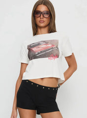 Dodge Girl Graphic Top White