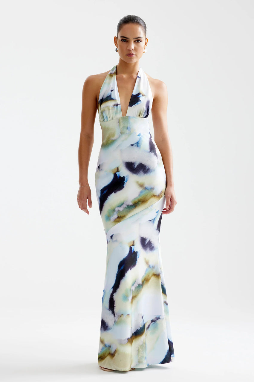 Novia Dress - Blue Mineral Print