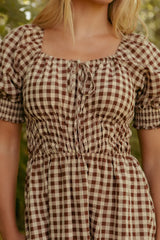Kaitlyn Dress in Chocolate Gingham
