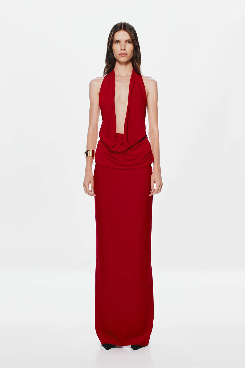 Misha Vanessa Jersey Maxi Dress - Cherry