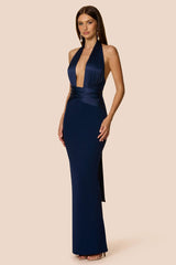 Nookie Chiara Halter Gown - Navy