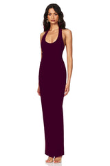Nookie Natalia Halter Maxi Dress - Wine