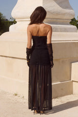 Lillie Corset Maxi Dress - Black