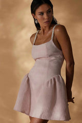 Veda Dress - Pink Tweed