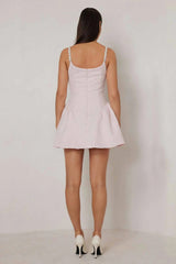 Veda Dress - Pink Tweed
