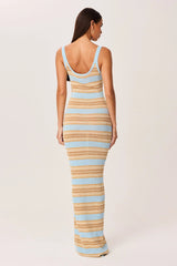 Malina Shimmer Maxi Dress - Blue Stripe