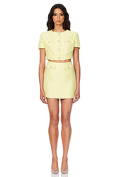 Nookie Tarsha Tweed Mini Skirt - Lemon