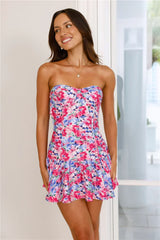 Flirtatious Fun Strapless Mini Dress Floral