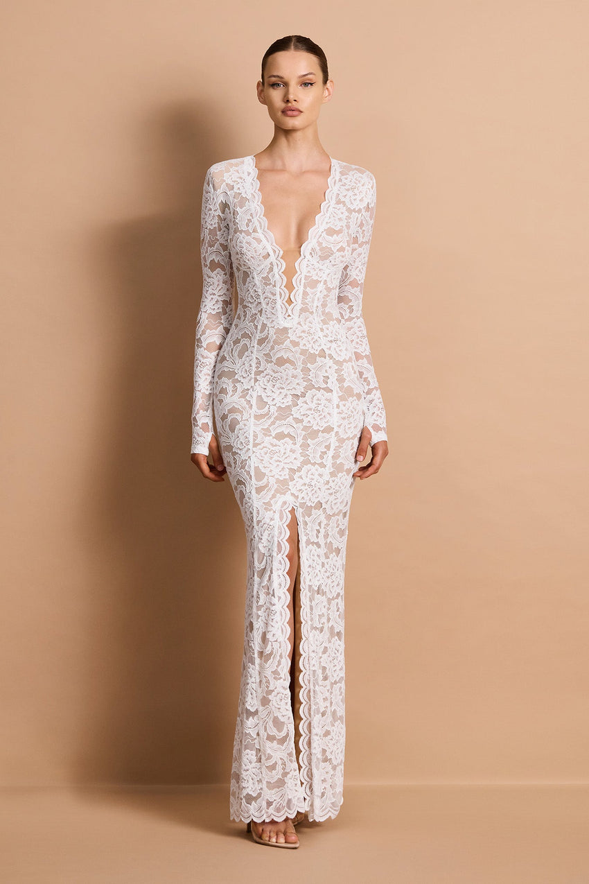 Nookie Delphine LS Lace Gown - Ivory