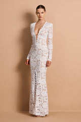 Nookie Delphine LS Lace Gown - Ivory