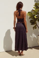 Melody Midi Skirt - Black/White Polka