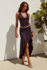 Melody Midi Skirt - Black/White Polka