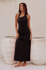 Saphira Long Midi Dress - Black