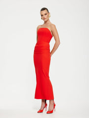 Astor Midi Dress - Red