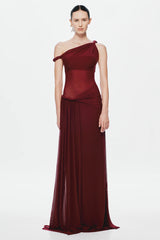 Misha Sisal Mesh Maxi Dress - Port