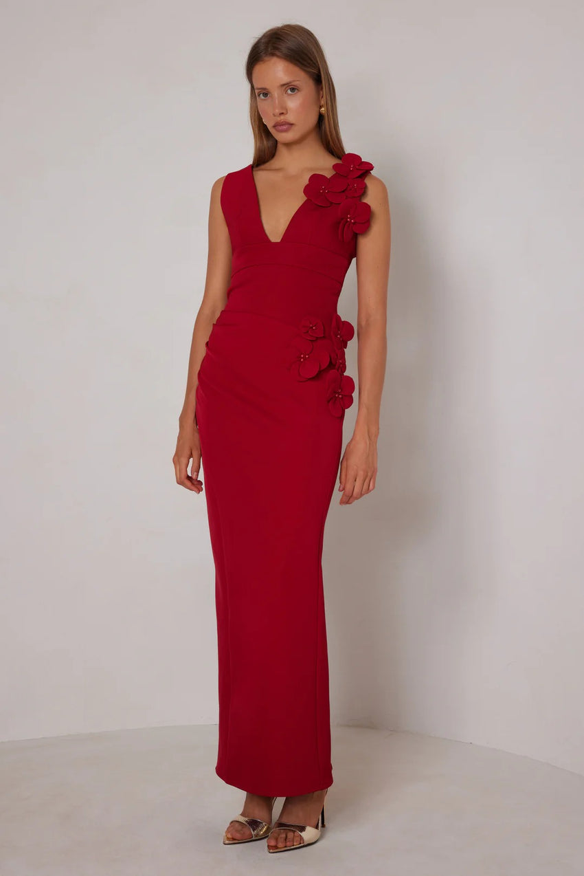 Alyana Dress - Crimson