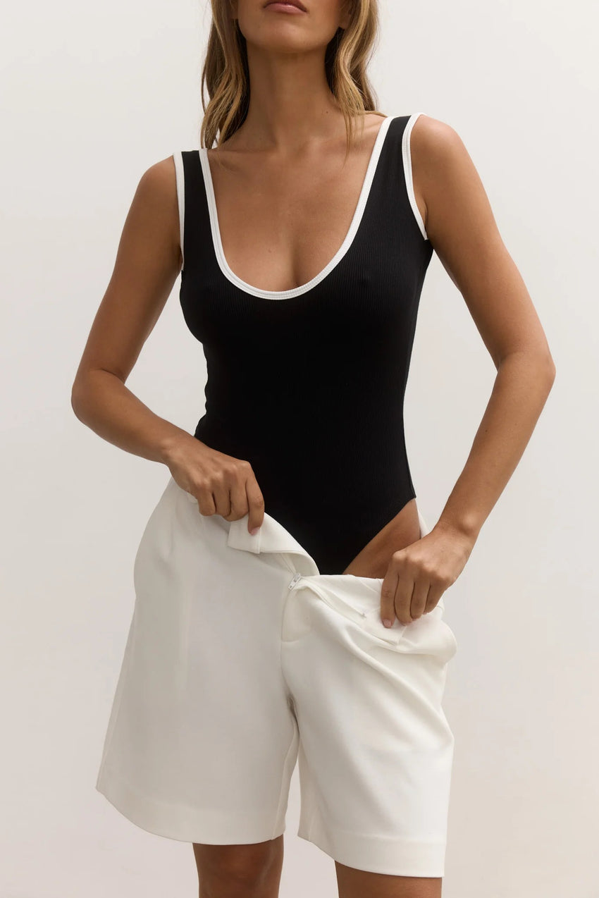 Reina Bodysuit - Black/White