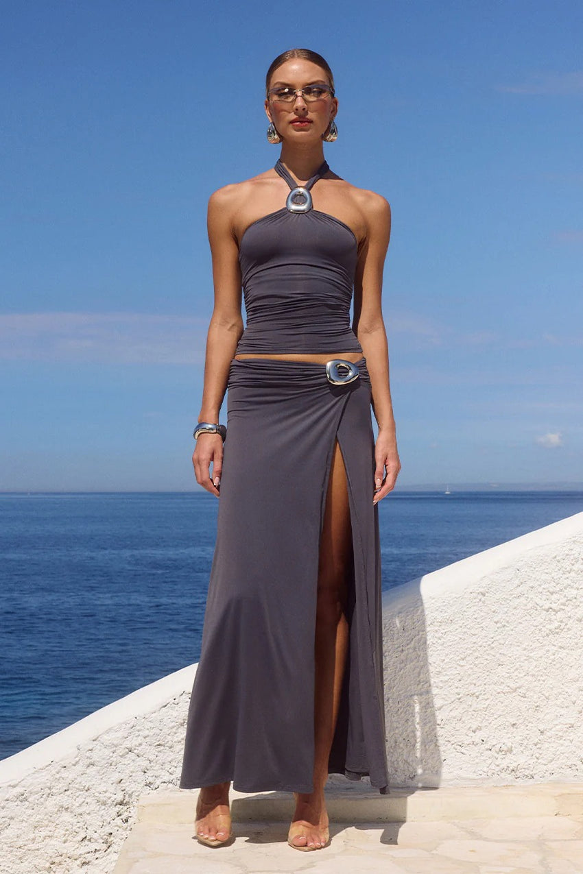Indiana Maxi Skirt - Slate